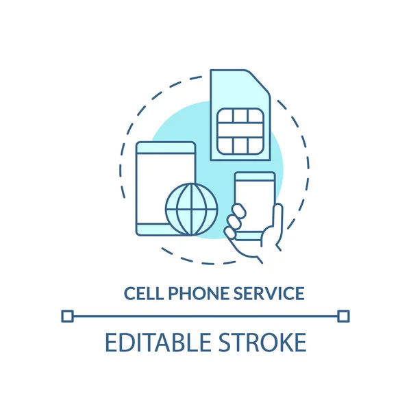 Fournisseur Services Téléphonie Cellulaire Icône Concept Turquoise Connexion Mobile Idée — Image vectorielle