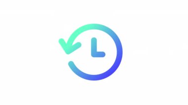 Animasyon yük zamanı gradyan ui simgesi. Yazılım güncelleme zamanlaması. Şeffaf arkaplanda alfa kanalı olan kusursuz 4k döngüsü videosu. Satır rengi kullanıcı arayüzü sembolü hareketli grafik canlandırması