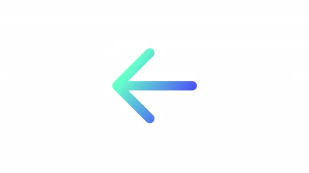 Animated Left Arrow Gradient Icon Moving Back Web Browser Seamless — Stock Video