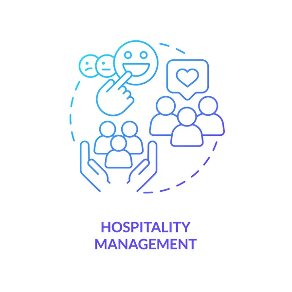 Gestión Hospitalidad Icono Concepto Gradiente Azul Programa Formación Hotelera Idea — Archivo Imágenes Vectoriales