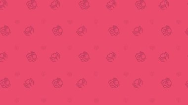 Animasyon donör kusursuz desen. Kan bağışı. Finansal yardım. Gönüllü olma fırsatı. Pembe arka planda döngü simgeleri. Web ve mobil ögeler için tekrarlanan HD video canlandırması