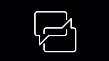 Animated e-mailing white linear icon. Transfer message through internet. Exchange info online. Seamless loop 4k video with alpha channel on transparent background. Motion graphic design for night mode