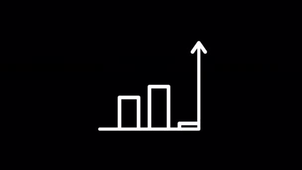 Animated Achieve White Linear Icon Increase Sales Corporate Goals Working — Vídeo de Stock