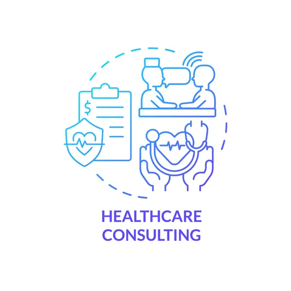 Healthcare Consulting Blue Gradient Concept Icon Medical Help Demand Small — Stock Vector