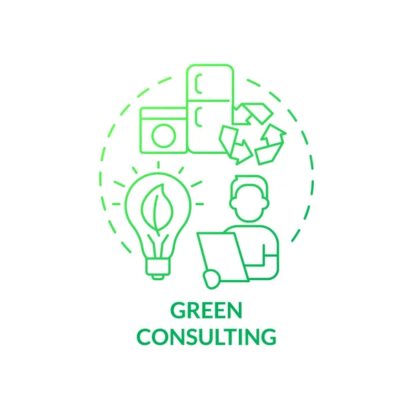 Consultoria Verde Ícone Conceito Gradiente Verde Conservação Energia Demanda Ideia — Vetor de Stock