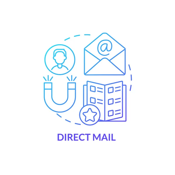 Icône Concept Dégradé Bleu Publipostage Direct Lettres Avec Offre Personnelle — Image vectorielle