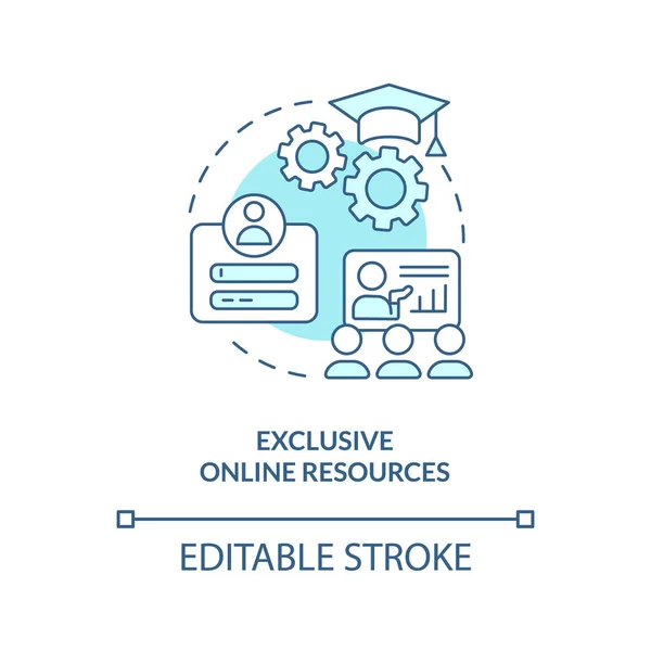 Exkluzív Online Források Kék Koncepció Ikon Elektronikus Tanulás Digitális Oktatás — Stock Vector