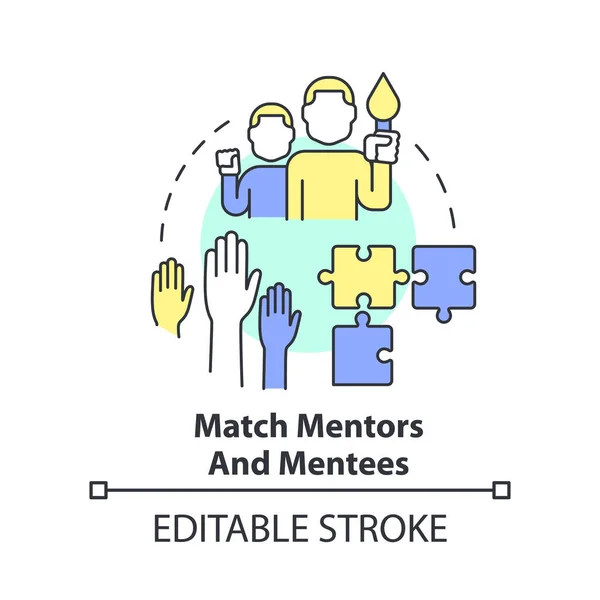 Match Mentors Mentees Concept Icon Path Effective Mentoring Abstract Idea — Stock Vector