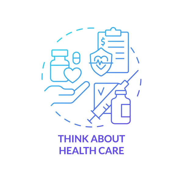 Подумайте Про Піктограму Концепції Синього Градієнта Охорони Здоров Медичне Страхування — стоковий вектор