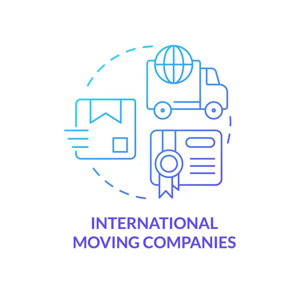 International Moving Companies Blue Gradient Concept Icon International Delivery Shipping — Stock Vector