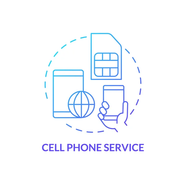Mobilní Telefon Poskytovatele Služeb Modrý Gradient Koncept Ikony Zůstaňte Kontaktu — Stockový vektor
