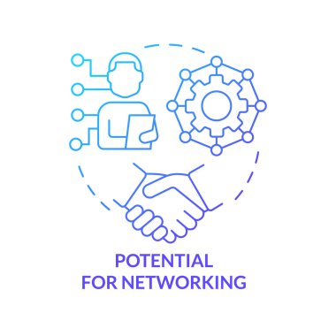 Mavi gradyan konsept simgesi oluşturma potansiyeli var. Soyut fikirlerin incelenmesinin faydaları. Bilgi ve fikir alışverişi. İzole bir taslak çizim. Kullanılan sayısız Pro-Kalın yazı tipi