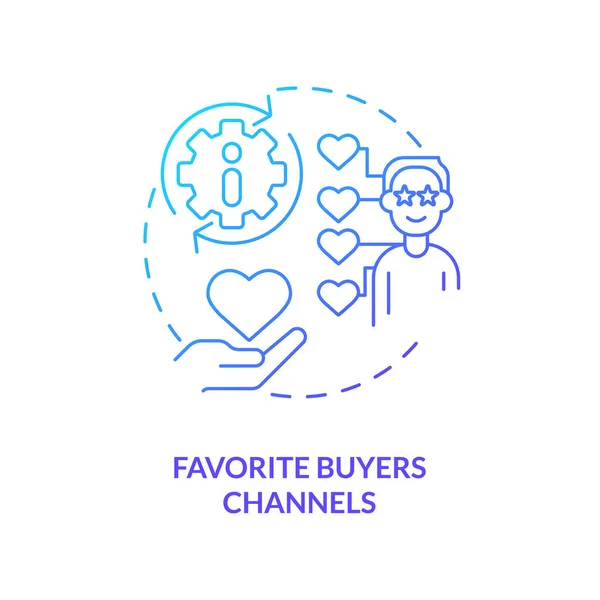 Favorite Buyers Channels Blue Gradient Concept Icon Connection Ways Sales — Stock Vector