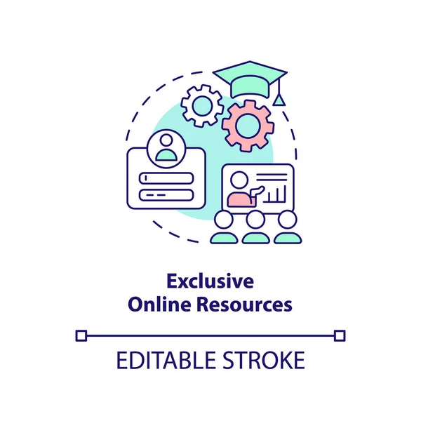 Exklusives Online Ressourcenkonzept Symbol Berufsverband Mitgliedschaft Abstrakte Idee Dünne Linie — Stockvektor