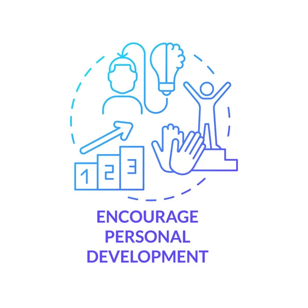 Encourager Développement Personnel Icône Concept Dégradé Bleu Mentorat Relation Avantage — Image vectorielle