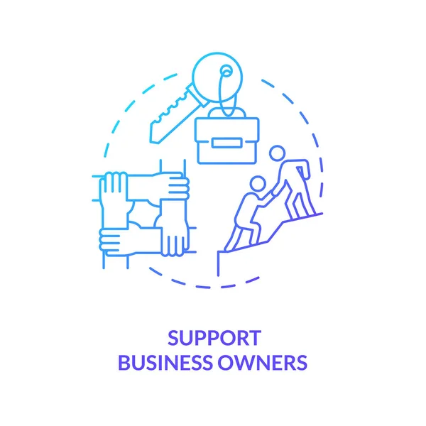 Pomoc Właściciele Firm Niebieski Gradient Koncepcja Ikona Wspieranie Przedsiębiorczości Pomoc — Wektor stockowy