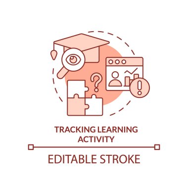 Öğrenme etkinliği terracotta konsept simgesi takip ediliyor. Kurumsal eğitim zorluğu soyut fikir ince çizgi çizimi. İzole bir taslak çizim. Düzenlenebilir felç. Arial, Myriad Pro-Kalın yazı tipleri