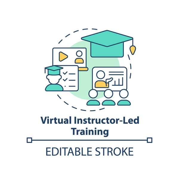 Virtuele Instructeur Geleid Trainingsconcept Icoon Organisatie Van Corporate Coaching Programma — Stockvector