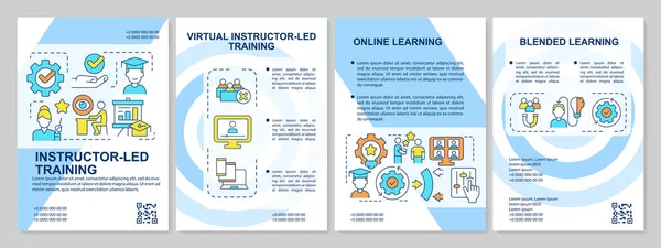 Arten Von Trainingsprogrammen Blaue Broschüre Vorlage Online Lernen Faltblatt Design — Stockvektor