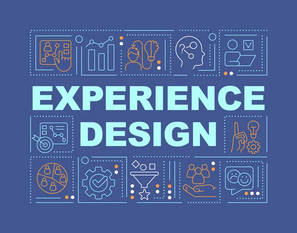 Diseño Experiencia Usuario Conceptos Palabras Banner Azul Sitio Web Infografías — Archivo Imágenes Vectoriales