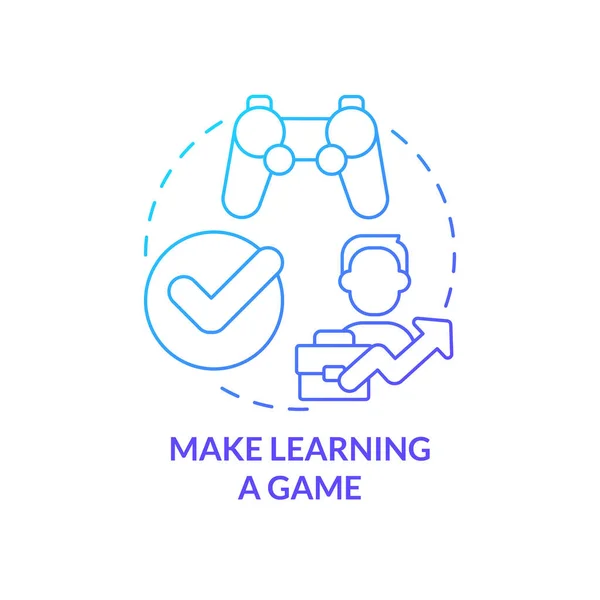 Make Learning Game Blue Gradient Concept Icon Building Online Training — Stock Vector