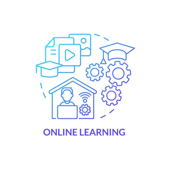 Çevrimiçi Öğrenme Mavi Gradyan Konsept Simgesi Kurumsal Eğitim Etkinliği Düzenlemek — Stok Vektör