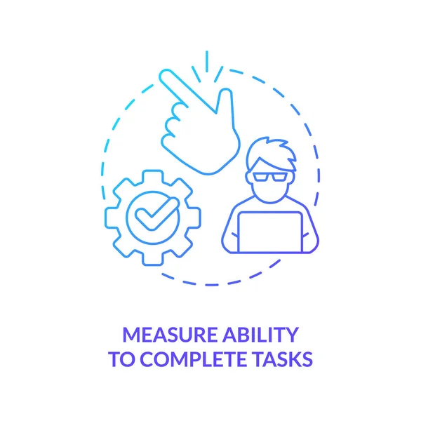 Mät Förmågan Att Slutföra Uppgifter Blå Gradient Koncept Ikon Performanables — Stock vektor
