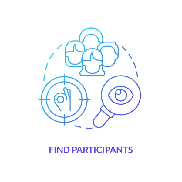 Encontrar Participantes Icono Concepto Gradiente Azul Contratar Gente Para Evaluación — Vector de stock
