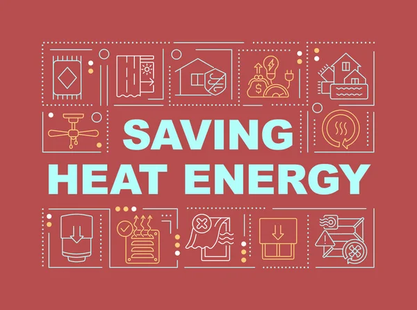 Úspora Tepelné Energie Koncepce Červený Prapor Snížit Náklady Elektřinu Infographics — Stockový vektor
