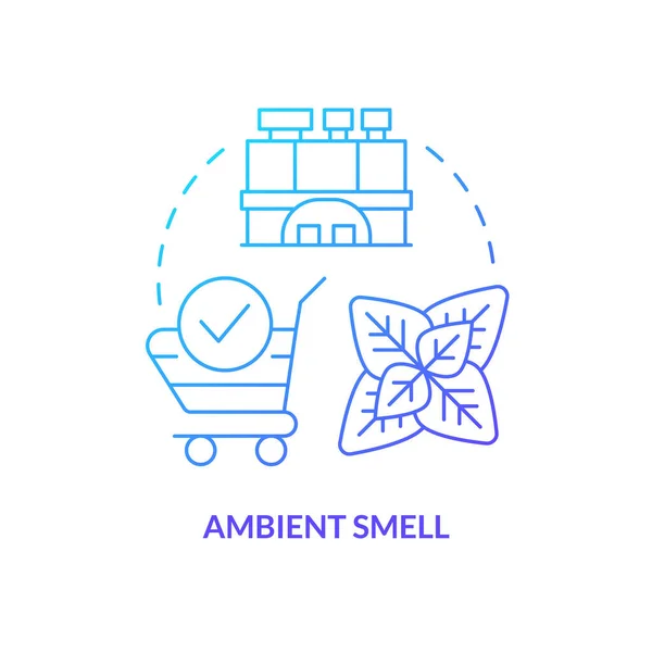 Ambient Geruch Blauen Gradienten Konzept Symbol Olfactory Branding Art Abstrakte — Stockvektor