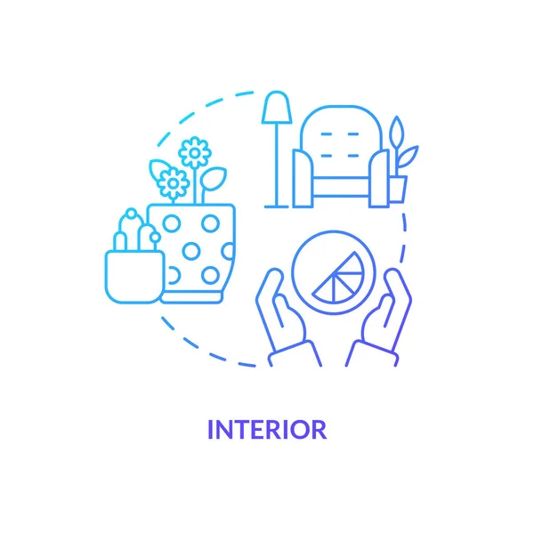 Binnenkant Blauw Gradiënt Concept Icoon Visuele Zin Retail Ervaring Abstract — Stockvector