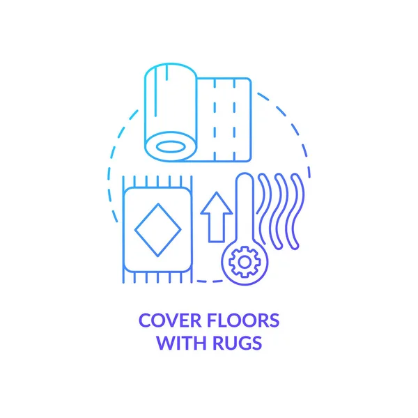 Bedek Vloeren Met Tapijten Blauw Gradiënt Concept Icoon Isoleervloer Verminder — Stockvector