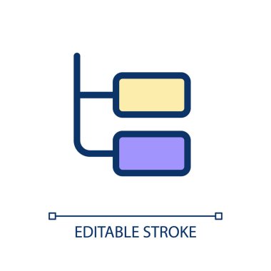 Çevrimiçi sohbet ipliği pikseli mükemmel RGB renk ui simgesi. Çevrimiçi iletişim. Basit doldurulmuş çizgi ögesi. Mobil uygulama için UX tasarımı. Vektör izole görüntü grafiği. Düzenlenebilir felç. Kullanılan Poppins yazı tipi