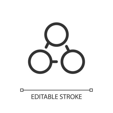 Takım çalışması geliştirme pikseli mükemmel doğrusal ui simgesi. Proje yönetimi. İşbirliği. GUI, UX tasarımı. Uygulama ve web için izole edilmiş kullanıcı arayüzü ögesi. Düzenlenebilir felç. Kullanılan Poppins yazı tipi