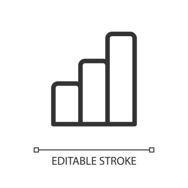 Çizelge pikseli mükemmel doğrusal ui simgesi. Veri görselleştirme aracı. İş bilgisi. GUI, UX tasarımı. Uygulama ve web için izole edilmiş kullanıcı arayüzü ögesi. Düzenlenebilir felç. Kullanılan Poppins yazı tipi