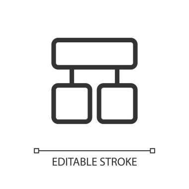 Blok diyagramı pikseli mükemmel doğrusal ui simgesi. Karar veriyorum. Proje yönetimi. GUI, UX tasarımı. Uygulama ve web için izole edilmiş kullanıcı arayüzü ögesi. Düzenlenebilir felç. Kullanılan Poppins yazı tipi