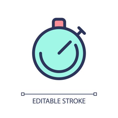 Mükemmel RGB renk ui simgesini izlemeyi bırak. Geri sayım aracı. Spor müsabakası. Basit doldurulmuş çizgi ögesi. Mobil uygulama için UX tasarımı. Vektör izole görüntü grafiği. Düzenlenebilir felç. Kullanılan Arial yazı tipi