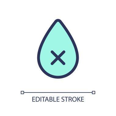 Dehidrasyon pikseli mükemmel RGB renk ui simgesi. Kısıtlama ve yasaklama. Basit doldurulmuş çizgi ögesi. Mobil uygulama için UX tasarımı. Vektör izole görüntü grafiği. Düzenlenebilir felç. Kullanılan Arial yazı tipi