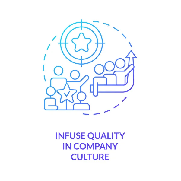 Infundir Calidad Cultura Empresa Icono Concepto Gradiente Azul Presentación Marca — Vector de stock