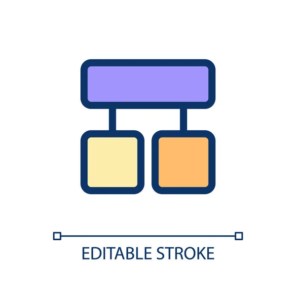 Block Diagram Pixel Idealny Ikona Rgb Kolor Decyzja Zarządzanie Projektem — Wektor stockowy