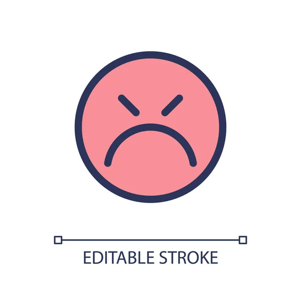 Verrückte Emoticon Pixel Perfekte Rgb Farb Symbol Emotionaler Ausdruck Feedback — Stockvektor