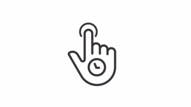 Animasyon uzun lineer simge basın. Dokunmatik ekran kontrol hareketi. Ekranı tut. Daha fazla seçenek göster. Şeffaf arkaplanda alfa kanalı olan kusursuz HD video. Taslak hareketli grafik canlandırması