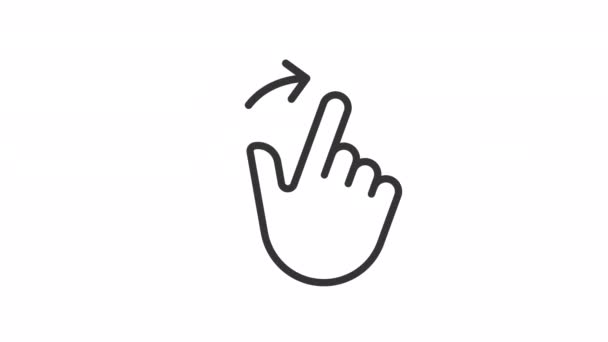 Анимированный значок краевого штриха. Управление сенсорным экраном. Откройте дополнительные опции. Навигационный жест. Бесшовный цикл HD видео с альфа-канал на прозрачном фоне. Анимация контурных движений