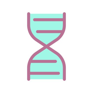 DNA molekülü düz renk ui simgesi. Genetik kod. Miras Geni. Tıbbi laboratuvar araştırması. Mobil uygulama için basit doldurulmuş öge. Renkli, sağlam bir resim. Vektör izole edilmiş RGB illüstrasyonu