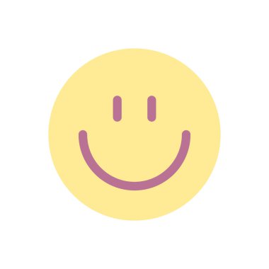 Gülümseyen emoji düz renk ui ikonu. Duyguların ifadesi. Pozitif ruh hali. Çevrimiçi iletişim. Mobil uygulama için basit doldurulmuş öge. Renkli, sağlam bir resim. Vektör izole edilmiş RGB illüstrasyonu