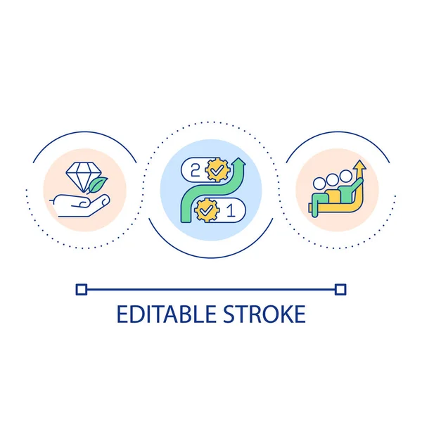 Icono Del Concepto Desarrollo Empresarial Sostenible Una Asociación Exitosa Calidad — Vector de stock