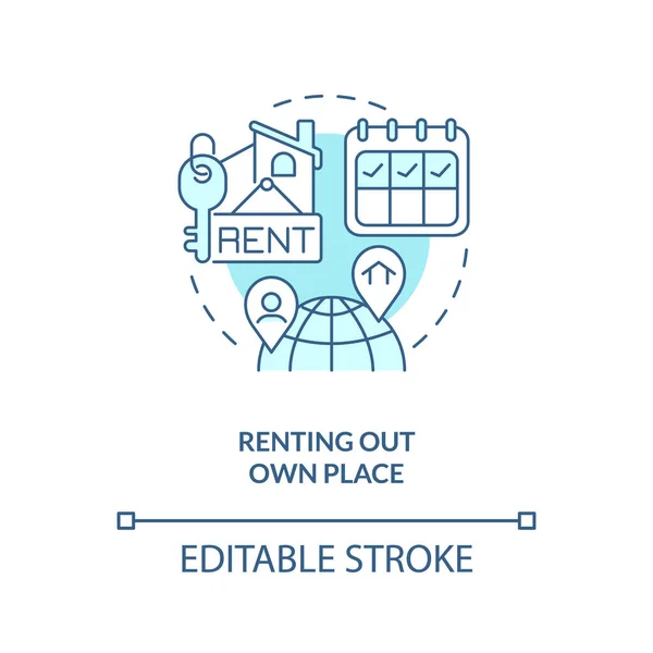 Alugando Próprio Ícone Conceito Turquesa Lugar Custos Deslocação Compensados Encontre —  Vetores de Stock
