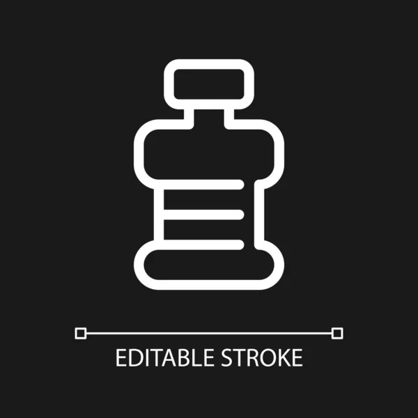 Fitness Flasche Pixel Perfekte Weiße Lineare Symbol Für Dunkles Thema — Stockvektor