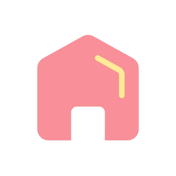 Αρχική Επίπεδη Χρώμα Εικονίδιο Ακίνητα Άνετο Σπίτι Υποθήκη Ιδιοκτησίας Ιστοσελίδα — Διανυσματικό Αρχείο