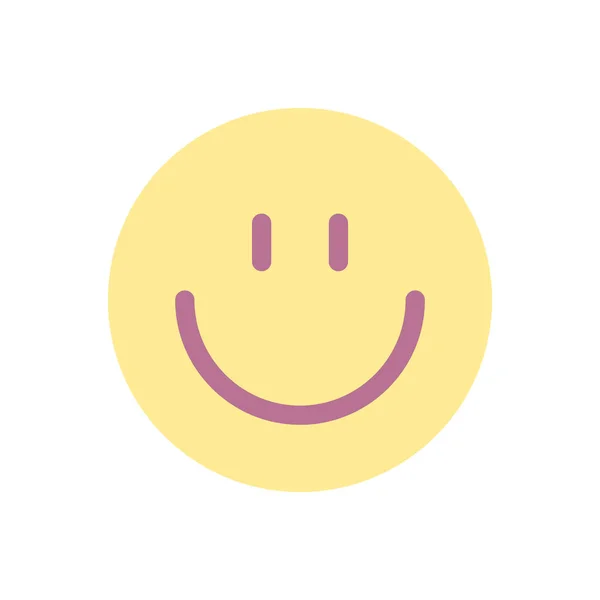 Smiling Emoji Couleur Plate Icône Expression Des Sentiments Ambiance Positive — Image vectorielle